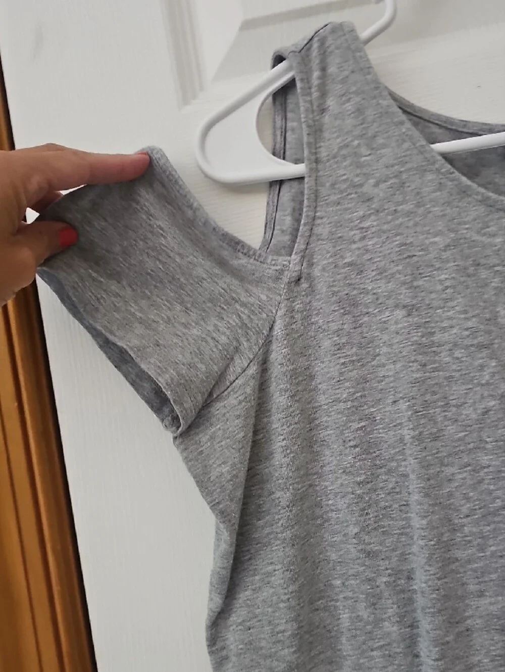 Michael Kors Gray Cold-Shoulder Tank Top